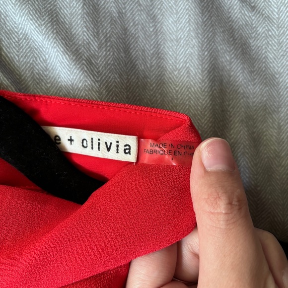 Alice + Olivia Red Ebony Cold Shoulder Mini Dress Size 4 - Picture 6 of 15